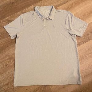 Vuori Knit Twill Polo XL Tan Cream | Athletic Casual Golf Stretch Office